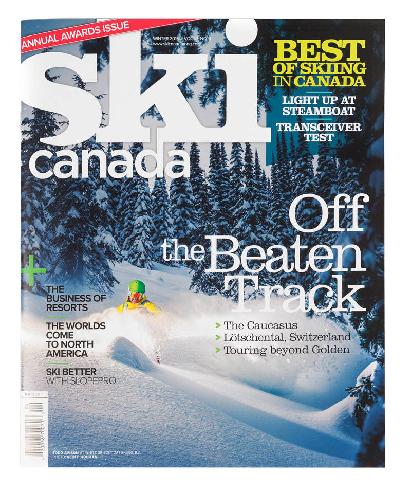 We made the front cover of Ski Canada Magazine!